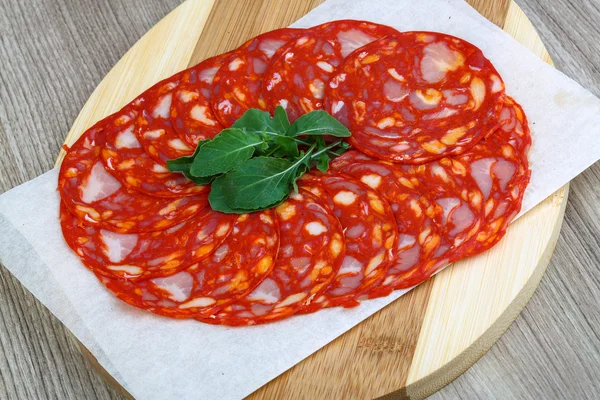 Salame espanhol tradicional - Chorizo — Fotografia de Stock