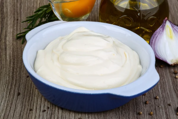 Mayonnaise sauce in bowl — Stock Photo, Image