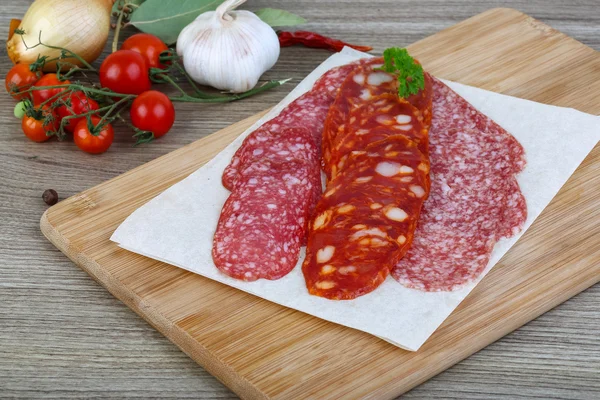 Salsiccia di salame con prezzemolo — Foto Stock