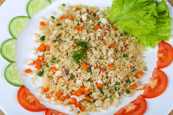 Fried rice with seafood — Stock Photo, Image