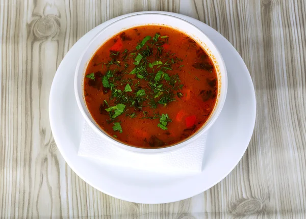 Sopa de col tradicional rusa - Borscht — Foto de Stock