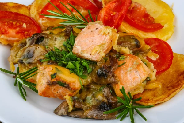 Somon ızgara sebzeli