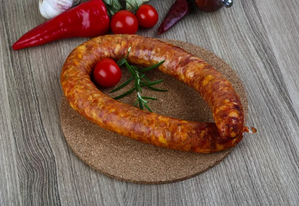 Anillo de salchichas con romero — Foto de Stock