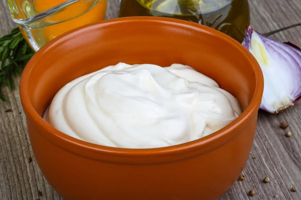 Salsa de mayonesa en bowl — Foto de Stock