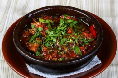 Pişmiş domates ve patlıcan