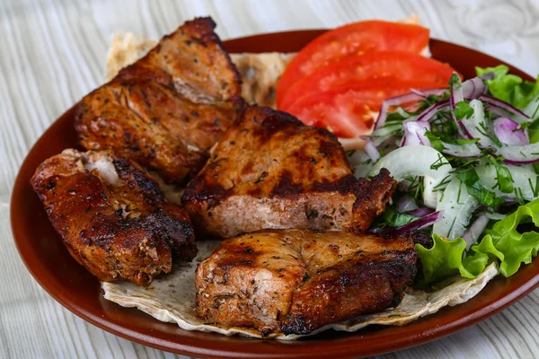 Fläsk shashlik barbeque — Stockfoto