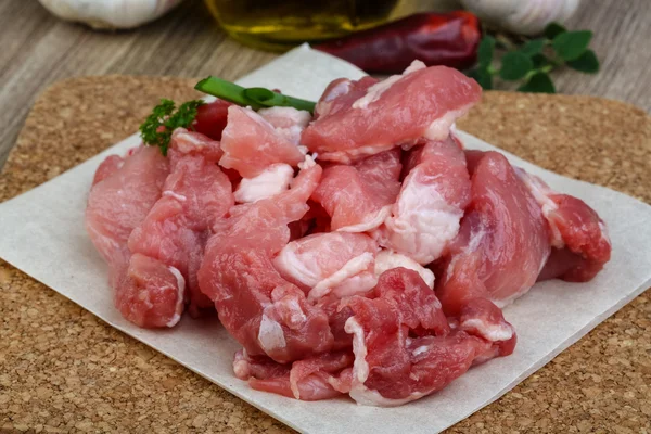 Schweinefleischwürfel — Stockfoto