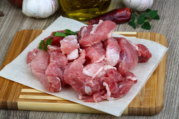 Schweinefleischwürfel — Stockfoto