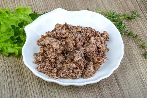 Canned tuna meat — Stock Photo, Image