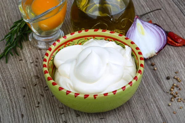 Salsa de mayonesa en bowl — Foto de Stock