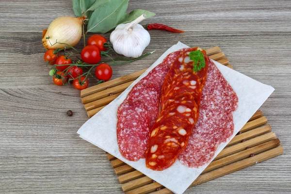 Salchicha salami con perejil —  Fotos de Stock