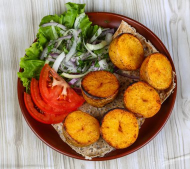 Fırında patates vejetaryen Barbekü