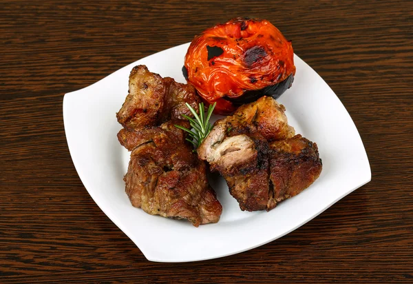 Carne de porco grelhada - shaslik — Fotografia de Stock