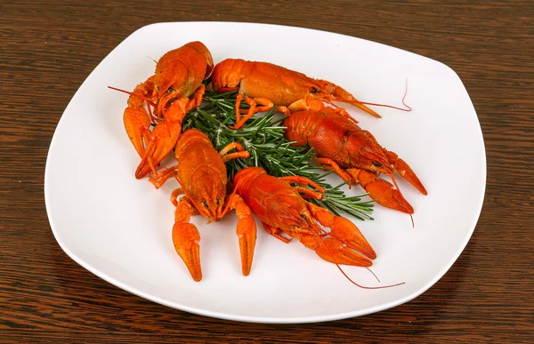 로즈마리와 삶은 Crayfishes — 스톡 사진