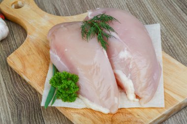 Çiğ tavuk göğsü.