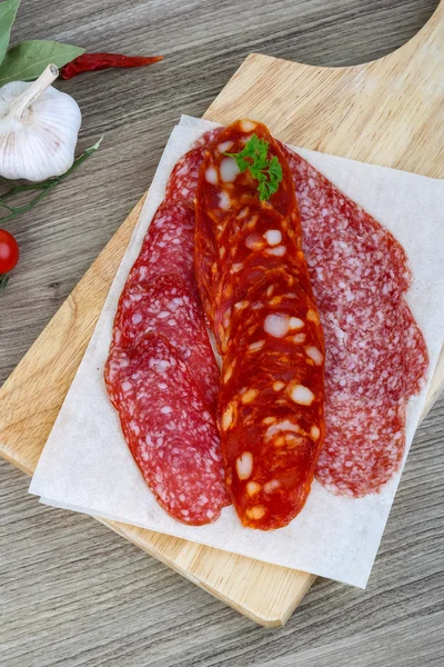 Salchicha salami con perejil —  Fotos de Stock