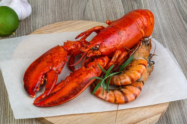 Langosta y camarones — Foto de Stock