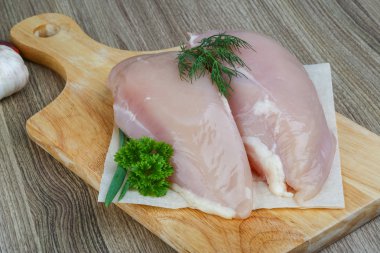 Çiğ tavuk göğsü.