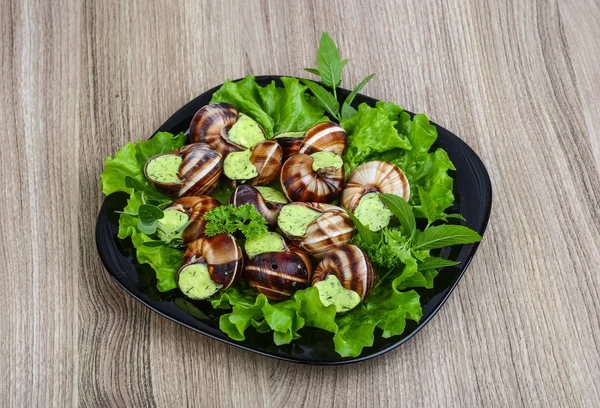 Cucina francese - Escargots con burro — Foto Stock