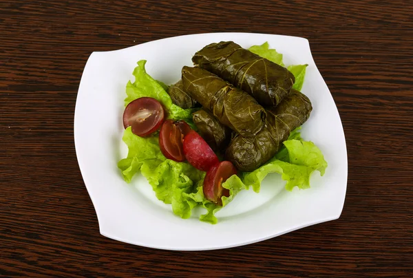 Dolma - Hackfleisch in Traubenblättern — Stockfoto