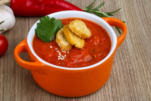 Испанский томатный суп - Gazpacho — стоковое фото