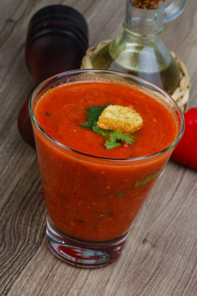 Traditionelle spanische Suppe - Gazpacho — Stockfoto