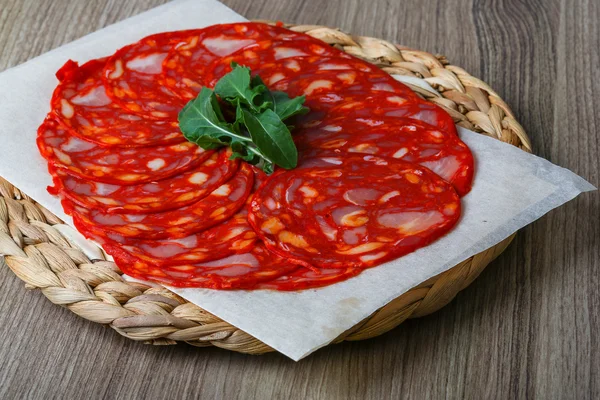 Salame espanhol - Salsicha Chorizo — Fotografia de Stock