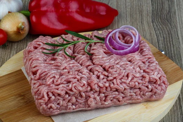 Carne de porco picada crua — Fotografia de Stock