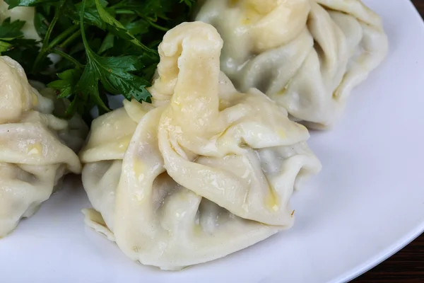 Kaukasische grote dumplings - Khinkali — Stockfoto