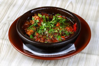 Pişmiş domates ve patlıcan