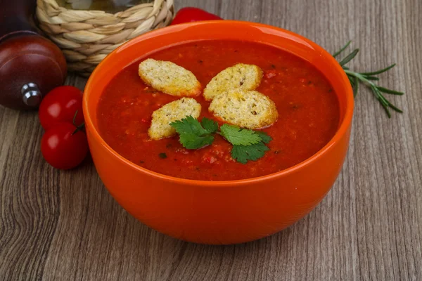 Tradycyjna zupa Gazpacho — Zdjęcie stockowe