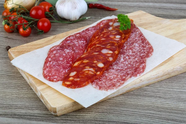 Salchicha salami con perejil —  Fotos de Stock