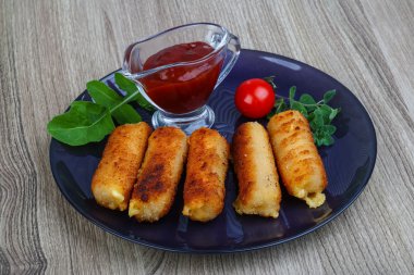 Kızarmış peynirli çubuk