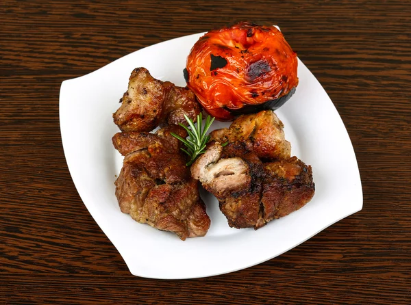 Viande de porc grillée - shaslik — Photo