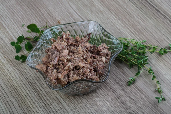 Canned tuna meat — Stock Photo, Image