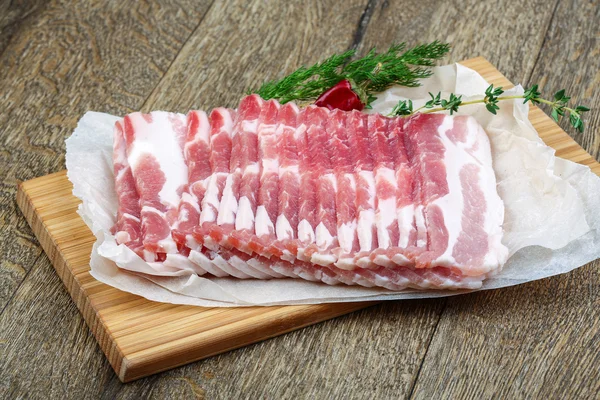 Syrové plátky slaniny — Stock fotografie