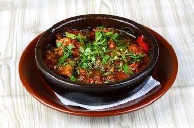 Pişmiş domates ve patlıcan