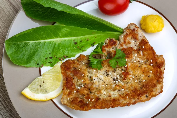 Fried Pork schnitzel — Stock Photo, Image