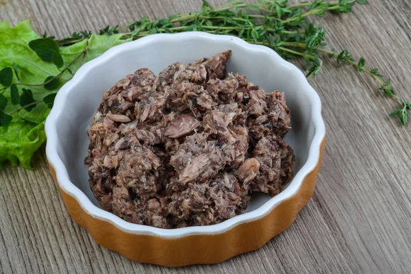 Canned tuna meat — Stock Photo, Image