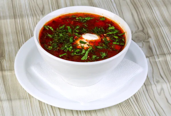 Ryska traditionella rätter - Borsch — Stockfoto