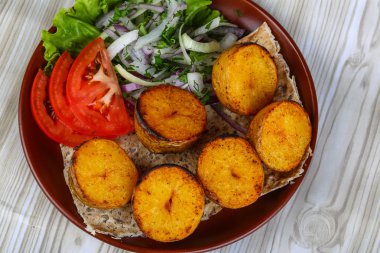 Fırında patates vejetaryen Barbekü