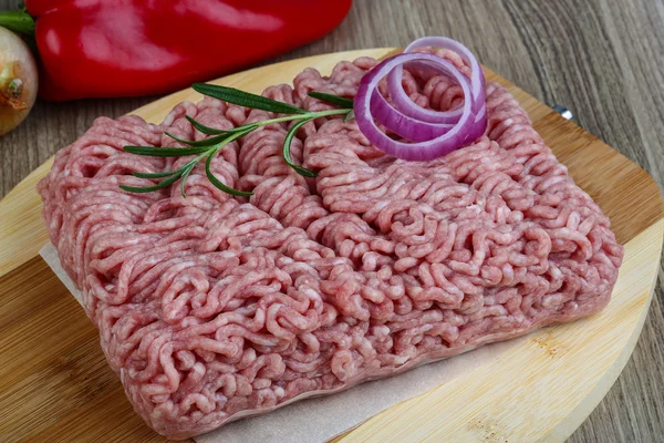 Carne de porco picada crua — Fotografia de Stock