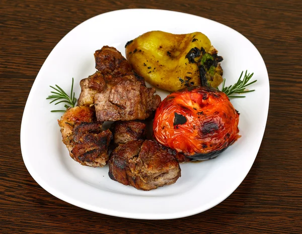 Carne de cerdo a la parrilla —  Fotos de Stock