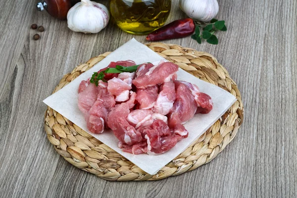 Schweinefleischwürfel — Stockfoto