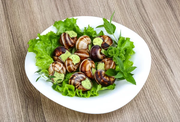 Francouzská kuchyně Escargot — Stock fotografie