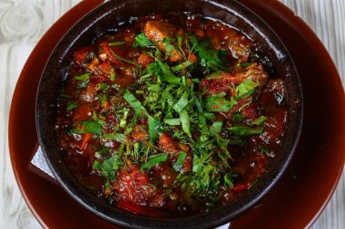 Pişmiş domates ve patlıcan