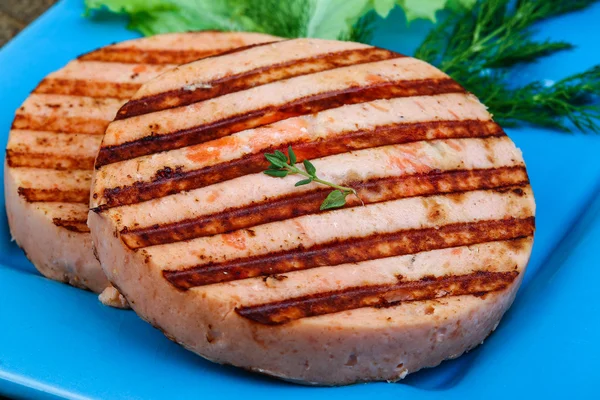 Salata Izgara fishburger — Stok fotoğraf