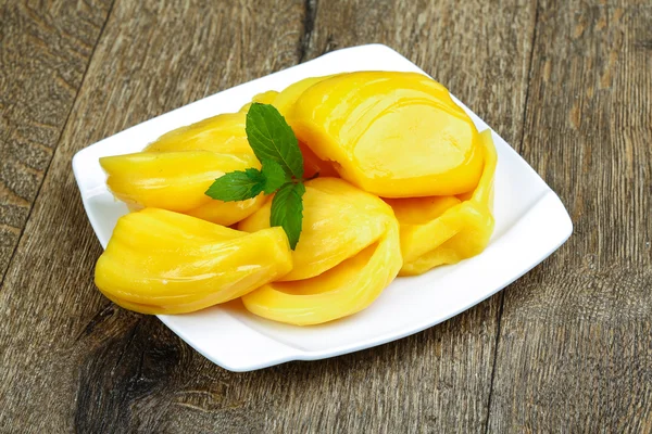 Jackfruit with mint leaves — Stock Photo, Image