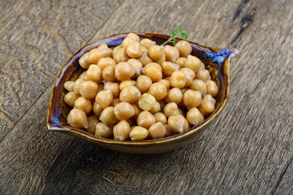 Canned chickpeas in bowl