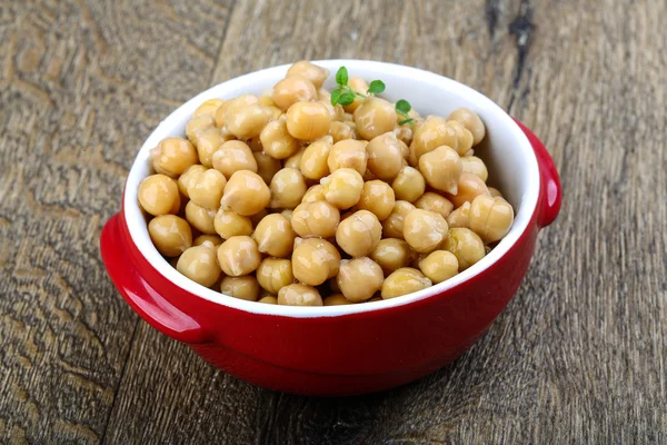 Canned chickpeas in bowl